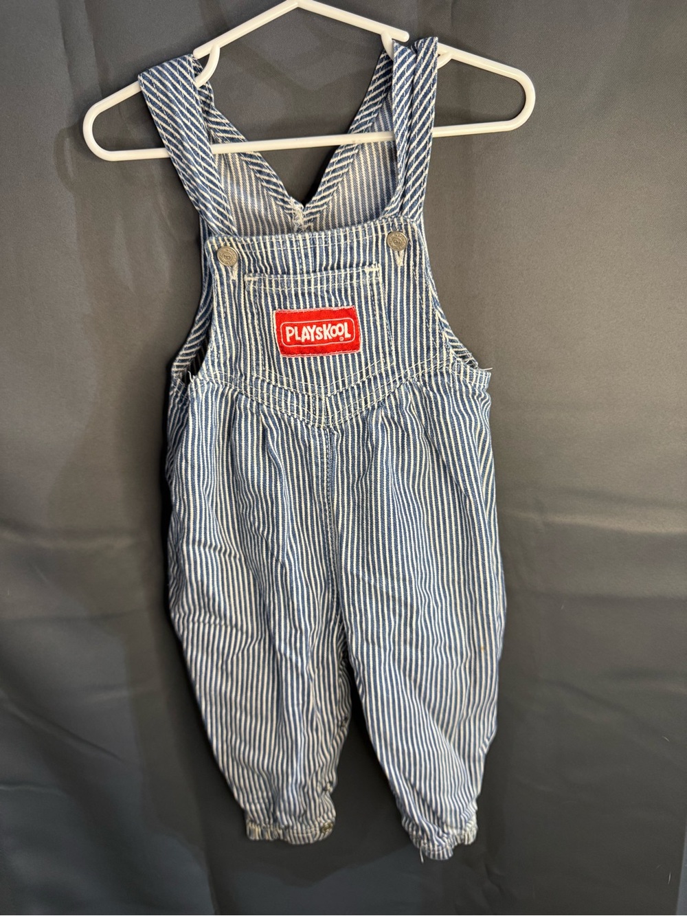 Blue Stripe Vintage Playskool Kids Overalls